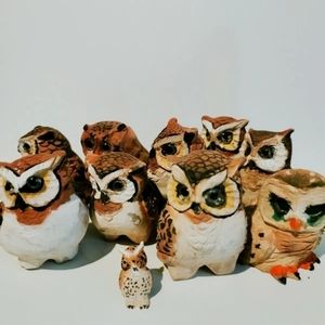 10 Caved Wood Brown Owls